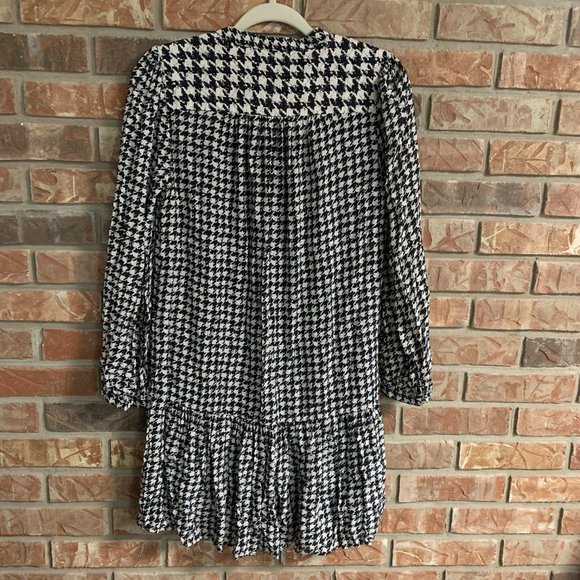 Maeve Sterling Houndstooth X-Small Drop Waist Pullover Viscose Tunic Dress EUC - Picture 3 of 15